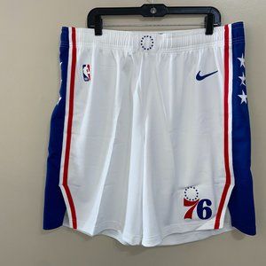 Nike NBA Philadelphia 76ers Team Issue VaporKnit On-Court Game Shorts Size 44 R